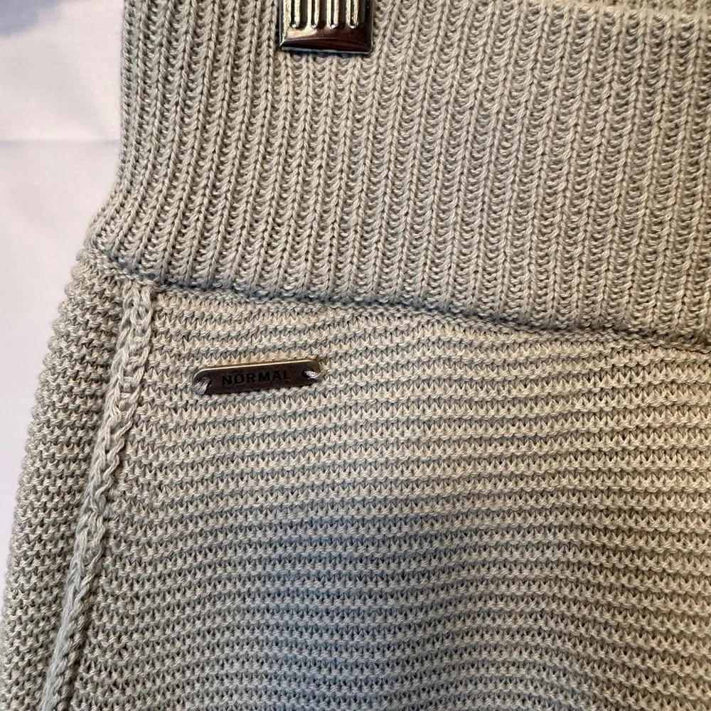 NWT The Normal Brand Helen Wide Leg Pants Size Small Sea Glass Color Waffle Knit - Picture 4 of 11